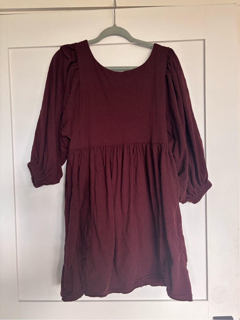 Relaxed Mini Dress in Deep Burgundy